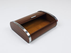 1930s Carl Aubock Large Art Deco Jewelry Storage Cigarette Box, Roll Top, Vienna