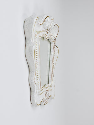 Art Deco Theater Terracotta Wall Mirror by Gmundner Keramik, Austria, 1930s