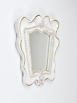 Art Deco Theater Terracotta Wall Mirror by Gmundner Keramik, Austria, 1930s