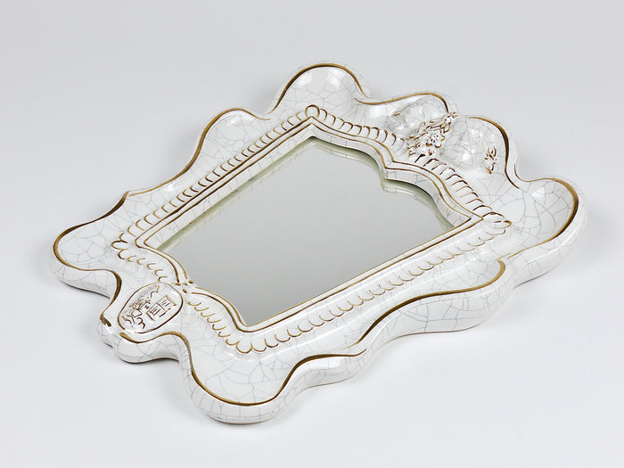 Art Deco Theater Terracotta Wall Mirror by Gmundner Keramik, Austria, 1930s