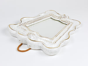 Art Deco Theater Terracotta Wall Mirror by Gmundner Keramik, Austria, 1930s