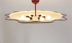 Grand Mid-Century Flush Mount Uplight Ceiling Lamp from Filmcasino Vienna, 1950s