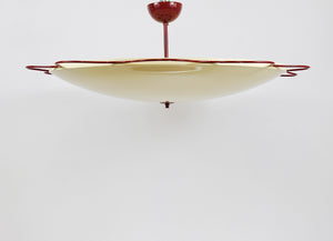 Grand Mid-Century Flush Mount Uplight Ceiling Lamp from Filmcasino Vienna, 1950s