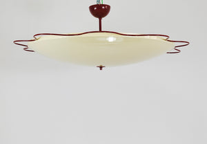 Grand Mid-Century Flush Mount Uplight Ceiling Lamp from Filmcasino Vienna, 1950s