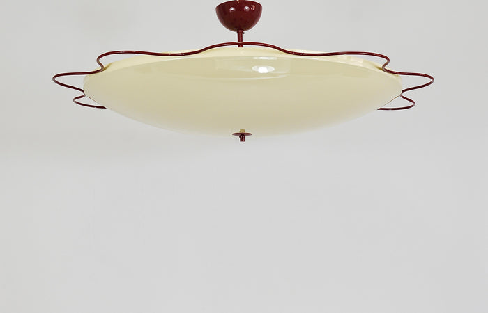 Grand Mid-Century Flush Mount Uplight Ceiling Lamp from Filmcasino Vienna, 1950s