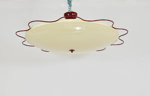 Grand Mid-Century Flush Mount Uplight Ceiling Lamp from Filmcasino Vienna, 1950s