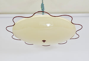 Grand Mid-Century Flush Mount Uplight Ceiling Lamp from Filmcasino Vienna, 1950s