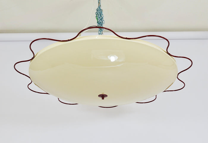 Grand Mid-Century Flush Mount Uplight Ceiling Lamp from Filmcasino Vienna, 1950s