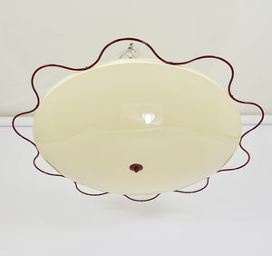 Grand Mid-Century Flush Mount Uplight Ceiling Lamp from Filmcasino Vienna, 1950s