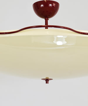 Grand Mid-Century Flush Mount Uplight Ceiling Lamp from Filmcasino Vienna, 1950s