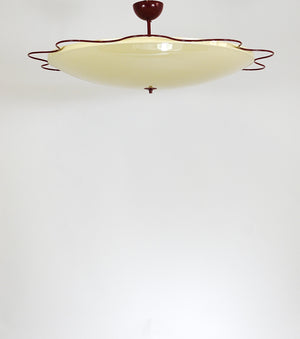 Grand Mid-Century Flush Mount Uplight Ceiling Lamp from Filmcasino Vienna, 1950s
