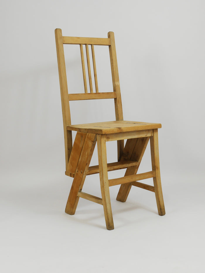 Arts & Crafts Metamorphic Library Steps Folding Ladder Chair, Vienna, 1900s