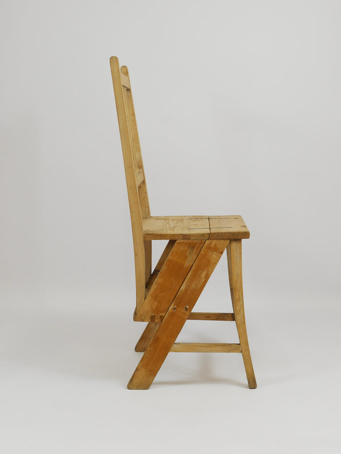 Arts & Crafts Metamorphic Library Steps Folding Ladder Chair, Vienna, 1900s