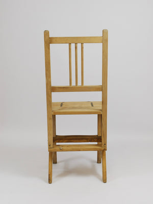 Silla escalera de biblioteca metamórfica plegable Arts & Crafts, Viena, década de 1900