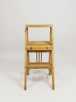 Silla escalera de biblioteca metamórfica plegable Arts & Crafts, Viena, década de 1900