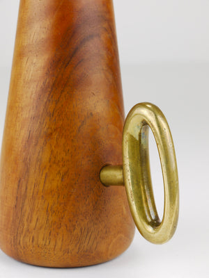 Portacannucce e cavatappi Carl Auböck, noce e ottone, Mid-Century Austria, 1950
