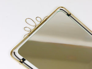 Midcentury Modern Brass Loops Wire Wall mirror, Italy, 1950s