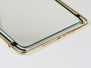 Midcentury Modern Brass Loops Wire Wall mirror, Italy, 1950s