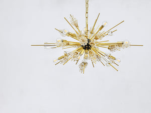 Grand lustre Sputnik J.L. Lobmeyr Metropolitan Opera en cristal et laiton, Met, Vienne