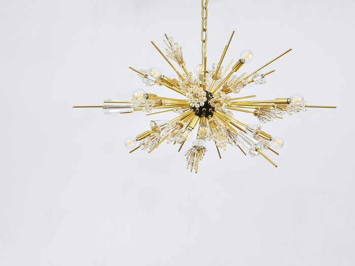 Huge J.L. Lobmeyr Metropolitan Opera Sputnik Crystal Brass Met Chandelier Vienna