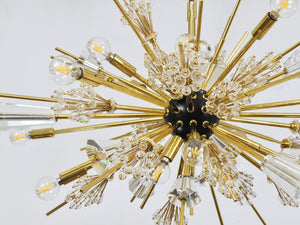 Grand lustre Sputnik J.L. Lobmeyr Metropolitan Opera en cristal et laiton, Met, Vienne