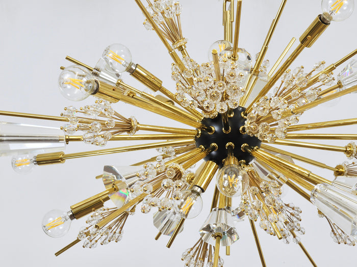 Huge J.L. Lobmeyr Metropolitan Opera Sputnik Crystal Brass Met Chandelier Vienna