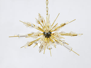 Grand lustre Sputnik J.L. Lobmeyr Metropolitan Opera en cristal et laiton, Met, Vienne