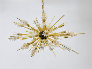 Grand lustre Sputnik J.L. Lobmeyr Metropolitan Opera en cristal et laiton, Met, Vienne