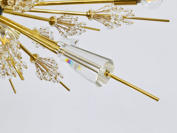 Huge J.L. Lobmeyr Metropolitan Opera Sputnik Crystal Brass Met Chandelier Vienna