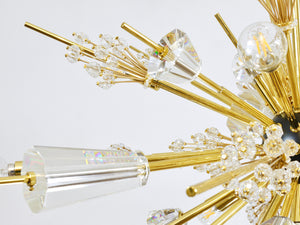 Grand lustre Sputnik J.L. Lobmeyr Metropolitan Opera en cristal et laiton, Met, Vienne
