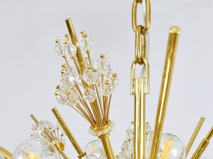 Grand lustre Sputnik J.L. Lobmeyr Metropolitan Opera en cristal et laiton, Met, Vienne