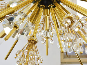 Grand lustre Sputnik J.L. Lobmeyr Metropolitan Opera en cristal et laiton, Met, Vienne