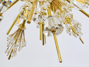 Grand lustre Sputnik J.L. Lobmeyr Metropolitan Opera en cristal et laiton, Met, Vienne