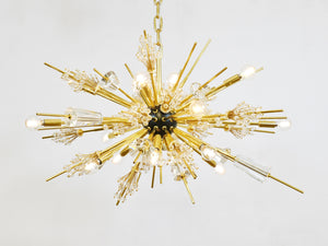 Grand lustre Sputnik J.L. Lobmeyr Metropolitan Opera en cristal et laiton, Met, Vienne