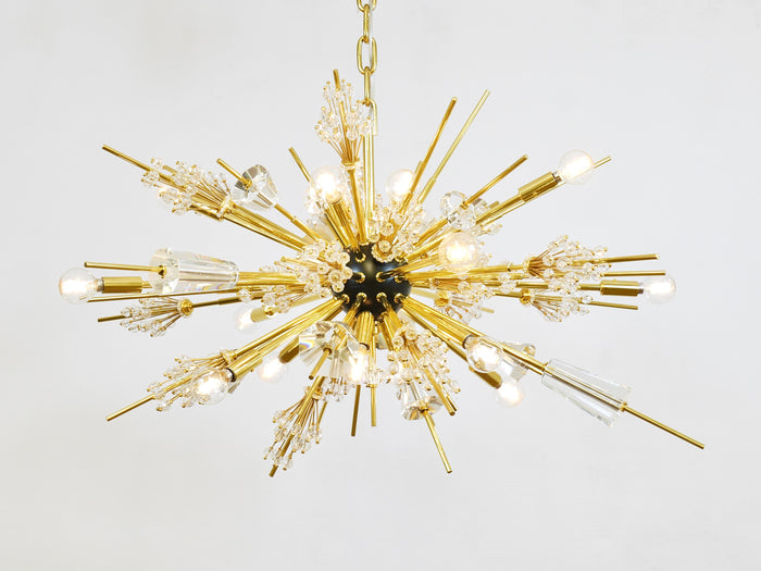 Huge J.L. Lobmeyr Metropolitan Opera Sputnik Crystal Brass Met Chandelier Vienna