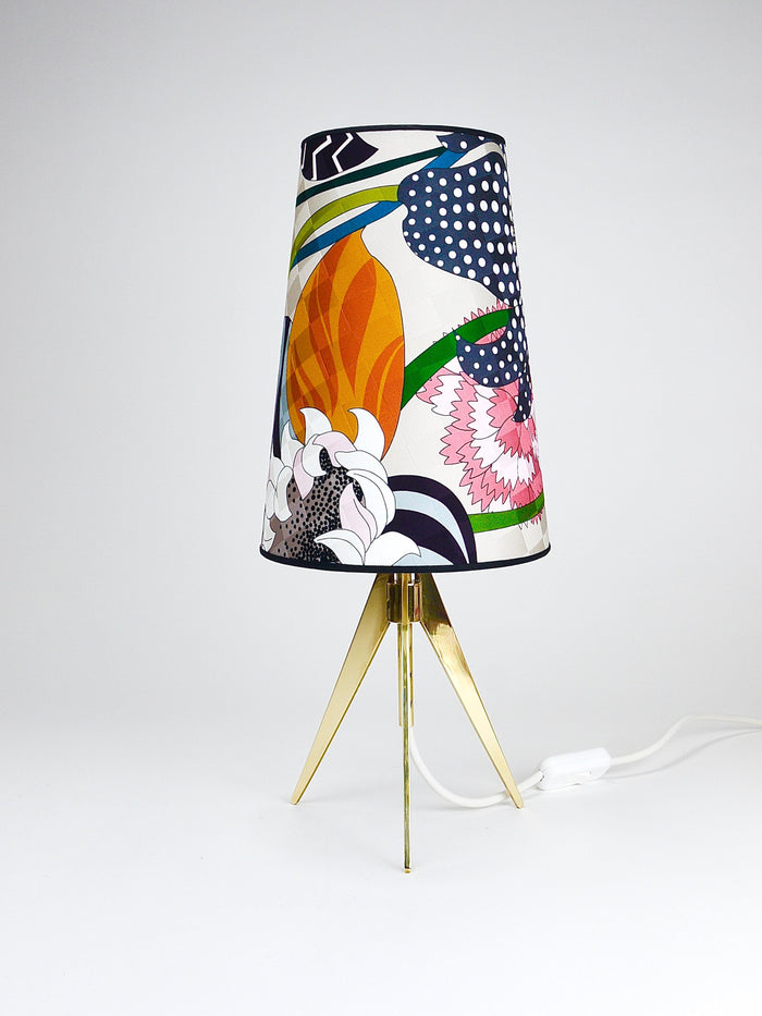 Missoni x Kalmar Vienna Adjustable Brass Tripod Table Side Lamp, Austria, 1950s