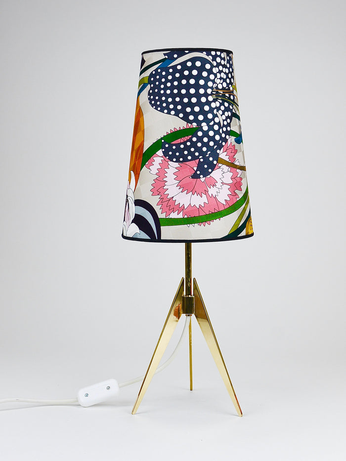Missoni x Kalmar Vienna Adjustable Brass Tripod Table Side Lamp, Austria, 1950s