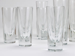 14 Carlo Moretti Solid Aperitif Bar Bullet Drinking Glasses, Italy, 1970s