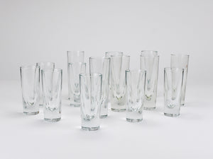 14 Carlo Moretti Solid Aperitif Bar Bullet Drinking Glasses, Italy, 1970s