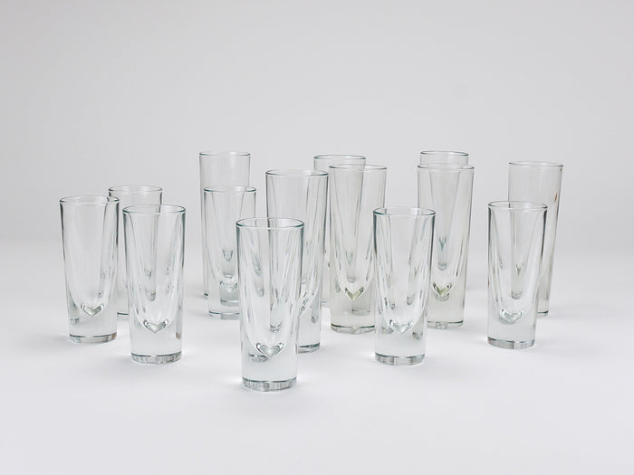 14 Carlo Moretti Solid Aperitif Bar Bullet Drinking Glasses, Italy, 1970s