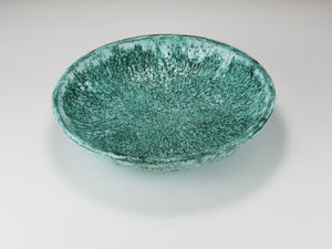 Gran frutero de cerámica turquesa Eva Ruffoni, 15“ de diámetro, Italia, años 80