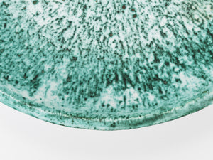 Gran frutero de cerámica turquesa Eva Ruffoni, 15“ de diámetro, Italia, años 80