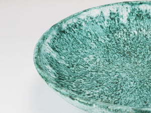 Gran frutero de cerámica turquesa Eva Ruffoni, 15“ de diámetro, Italia, años 80