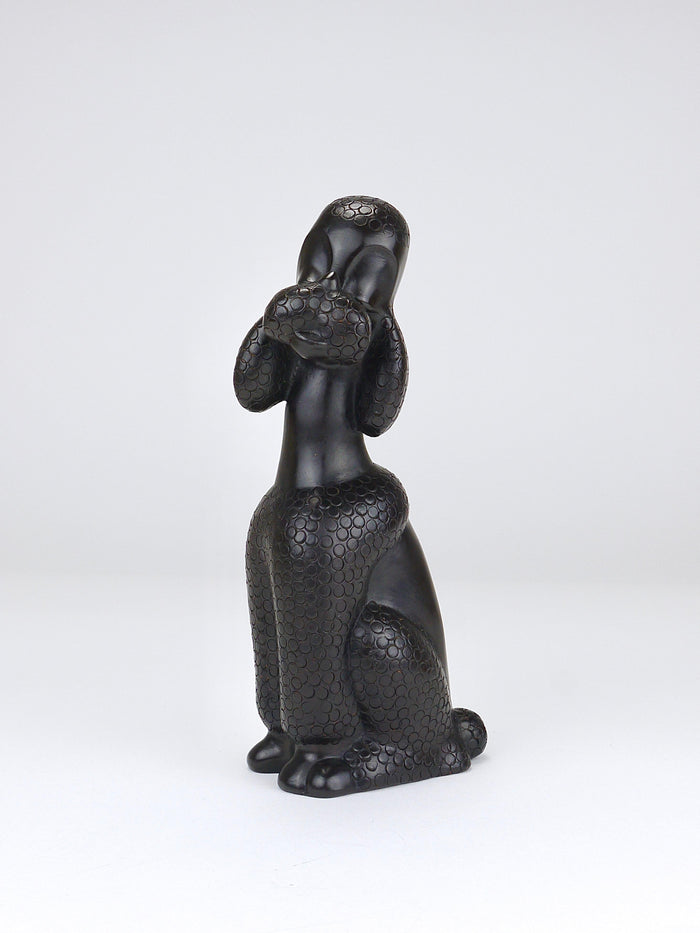 Charming Dog Poodle Sculpture Figurine by Leopold Anzengruber, Austria, 1950s