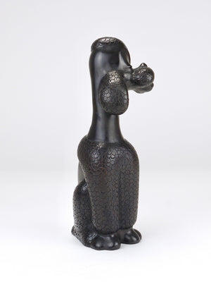 Charmante figurine sculpture de chien caniche par Leopold Anzengruber, Autriche, années 1950