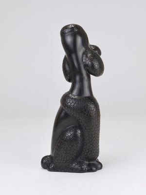 Charmante figurine sculpture de chien caniche par Leopold Anzengruber, Autriche, années 1950