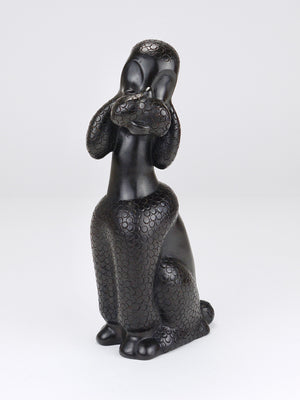 Charmante figurine sculpture de chien caniche par Leopold Anzengruber, Autriche, années 1950