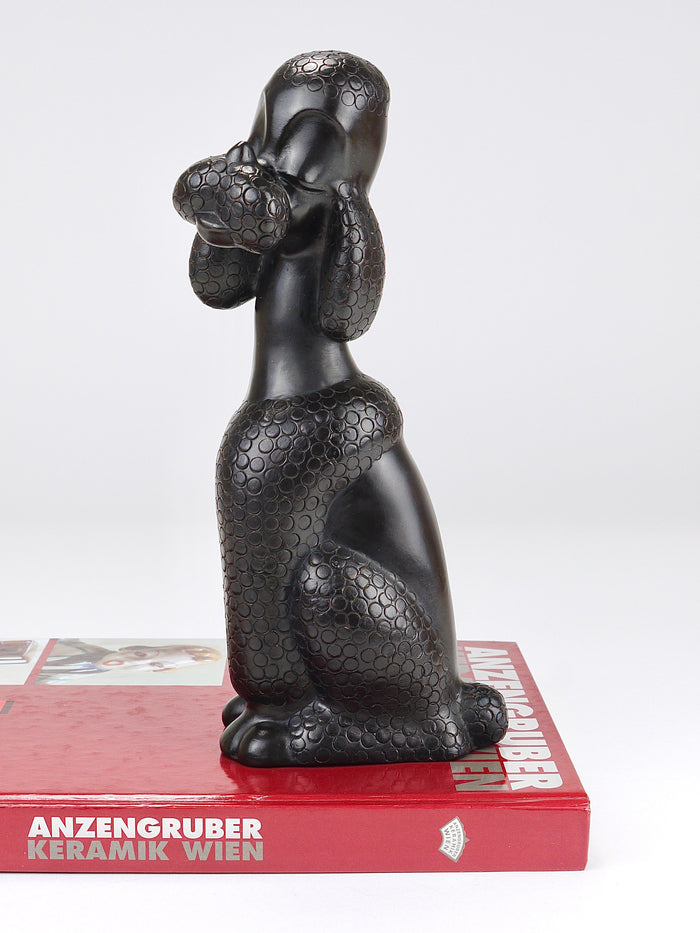 Charming Dog Poodle Sculpture Figurine by Leopold Anzengruber, Austria, 1950s