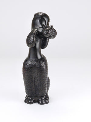 Charmante figurine sculpture de chien caniche par Leopold Anzengruber, Autriche, années 1950