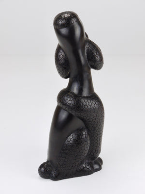 Charmante figurine sculpture de chien caniche par Leopold Anzengruber, Autriche, années 1950